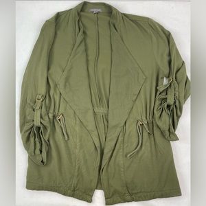 Womens Peace & Pearls Size XL Green Adjustable Waist Open Cardigan See Descripti